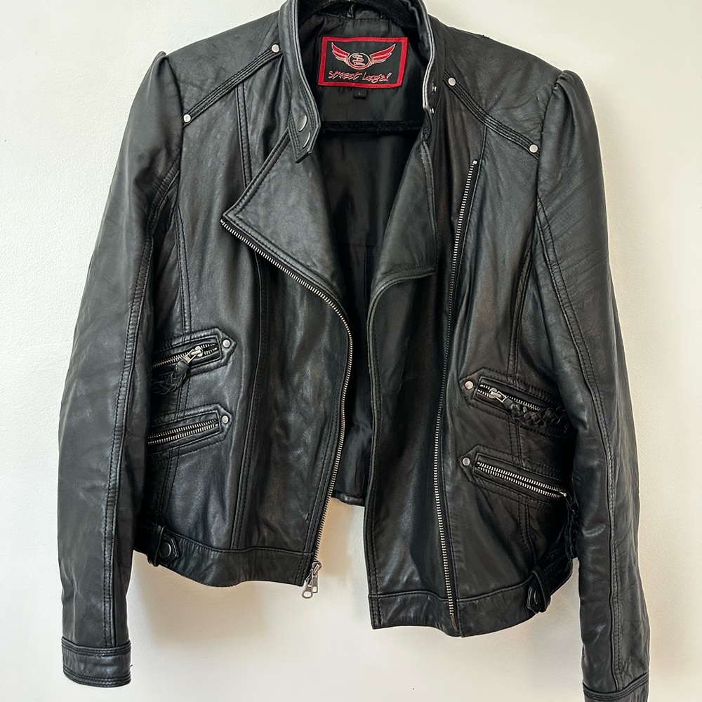 Black Leather Moto Jacket
